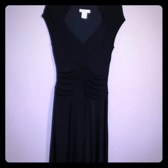 WHBM little black dress roushed flowing cap sleeve - Picture 1 of 5